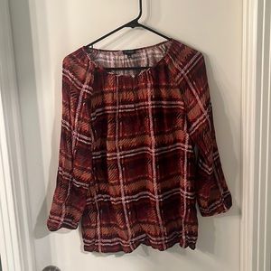 Talbots orange and red fall blouse!